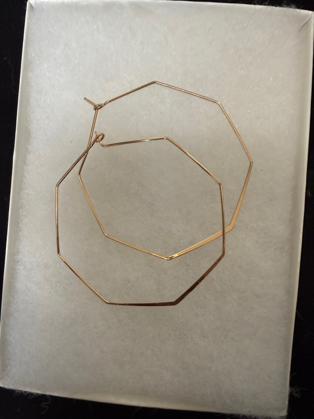 Gold Geometric Octagon Hoop Earrings - Brand